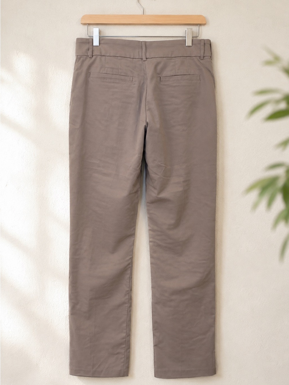Lee Secretly Shapes Straight Leg Mid Rise Taupe Pants
